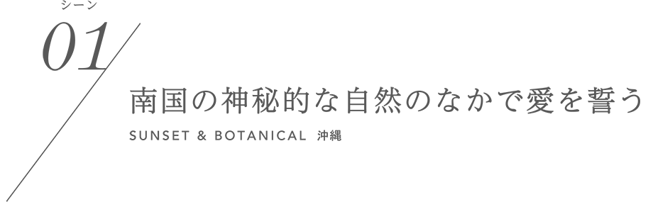 シーン01／南国の神秘的な自然のなかで愛を誓う SUNSET&BOTANICAL 沖縄