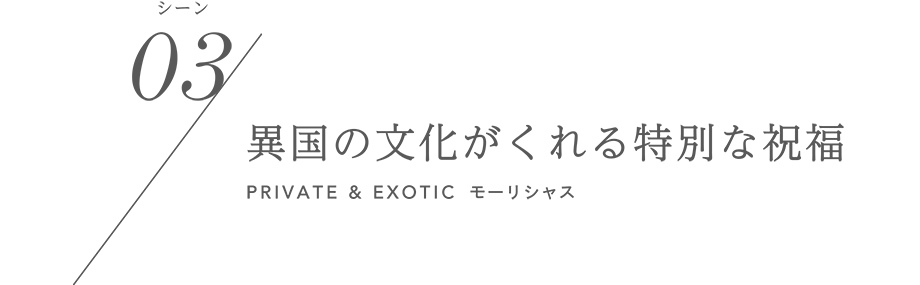 シーン03／異国の文化がくれる特別な祝福 PRIVATE&EXOTIC モーリシャス