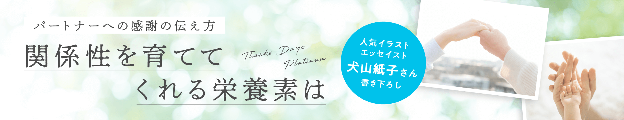 人気イラストエッセイスト 犬山紙子さん書き下ろし パートナーへの感謝の伝え方 関係性を育ててくれる栄養素は